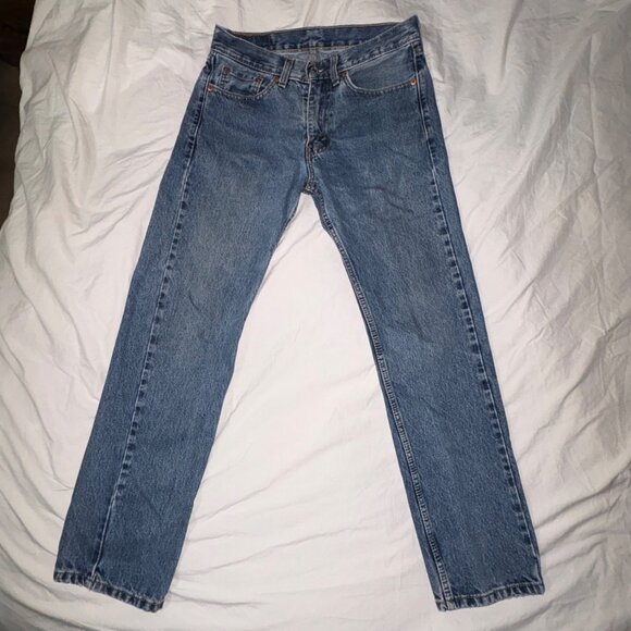 Levis 505 Mens Straight Fit Blue Denim Jeans 29 X 30 Classic Style - Picture 13 of 13